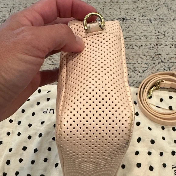 Clare V Blush Perforated Crossbody Bag - Picture 4 of 9